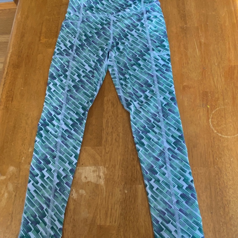 Zella Abstract Blue and Green Leggings